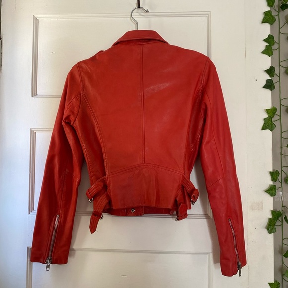 Belle Vere Red Smooth Leather Jacket 